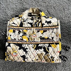 Vera Bradley Black and Yellow Floral Quilted Travel Bag